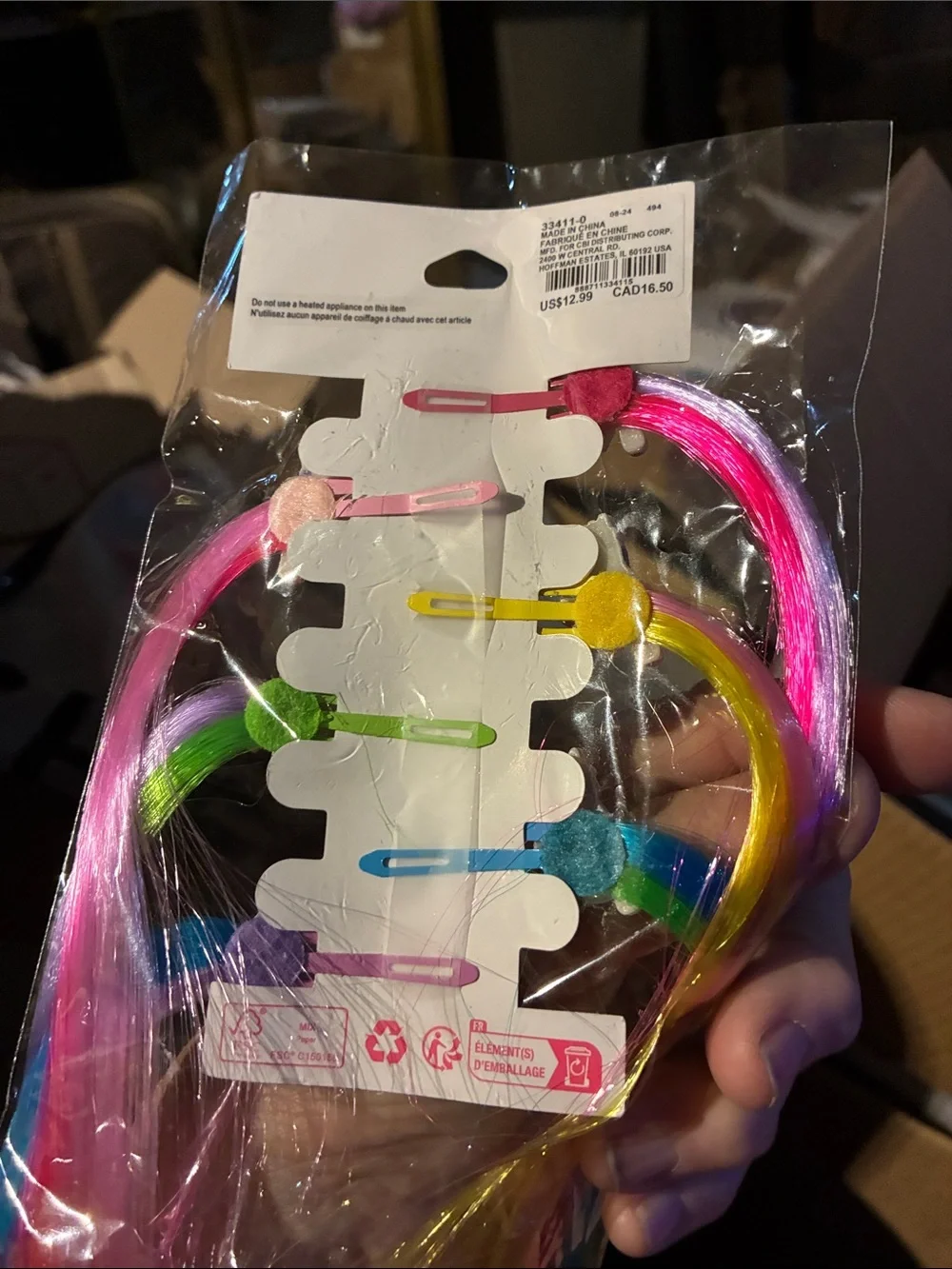 Claire's Rainbow Hair Clips & Unicorn Necklace Set